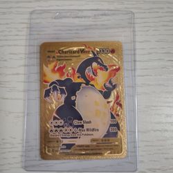 Charizard VMAX SV107/SV122 Shiny Rare Gold Foil Fan Art Pokemon card