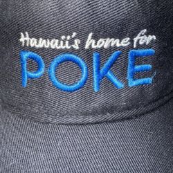 HAWAII POKE HOME FOR POKE VISOR HAT BLACK ADJUSTABLE EMBROIDERED CAP