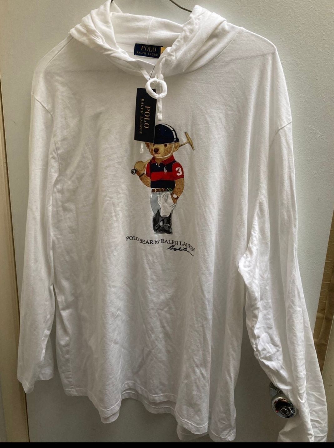 Men's Polo Bear Long Sleeve Hooded T-shirt by Polo Ralph Lauren