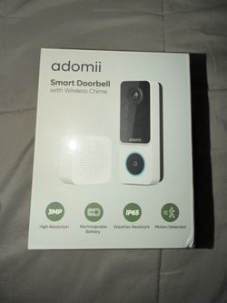 Adomii Wireless Video Doorbell Motion Security Camera w/ Chime Rechargeable
