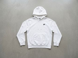 Medium White Nike Club Pullover fleece hoodie for men