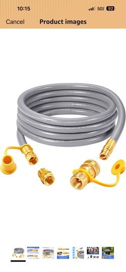 12 FT 1/2" ID Natural Gas Hose with Quick Connect Fitting, Natural Gas Conversion Kit for Gas Grill, Generator, Patio Heater and More - CSA Certified