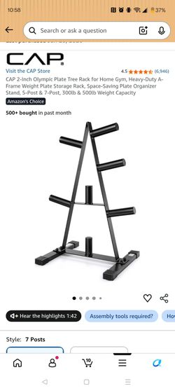 CAP 2-Inch Olympic Plate Tree Rack for Home Gym