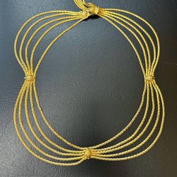 Vintage Designer CHRISTIAN DIOR Gold Tone Belly Chain Belt Necklace Limited Edition