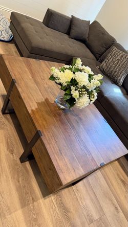 Rustic Wood and Metal Coffee Table
