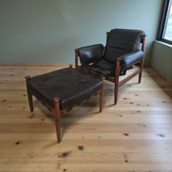 "Amiral" Lounge Chair and Ottoman by Eric Merthen for Ire Möbler, 1960 (Delivery available)
