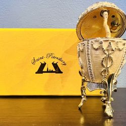 Fabergas Style Rosebud Egg Music Jewel Box