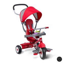 Radio Flyer 4-in-1 Stroll 'N Trike - Red: Adjustable Seat, Steel Frame, Ages 1-5