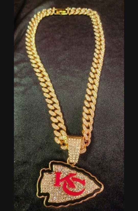 Kansas City Chiefs KC Necklace Chain 20" MANY OTHER TEAMS AVAILABLE