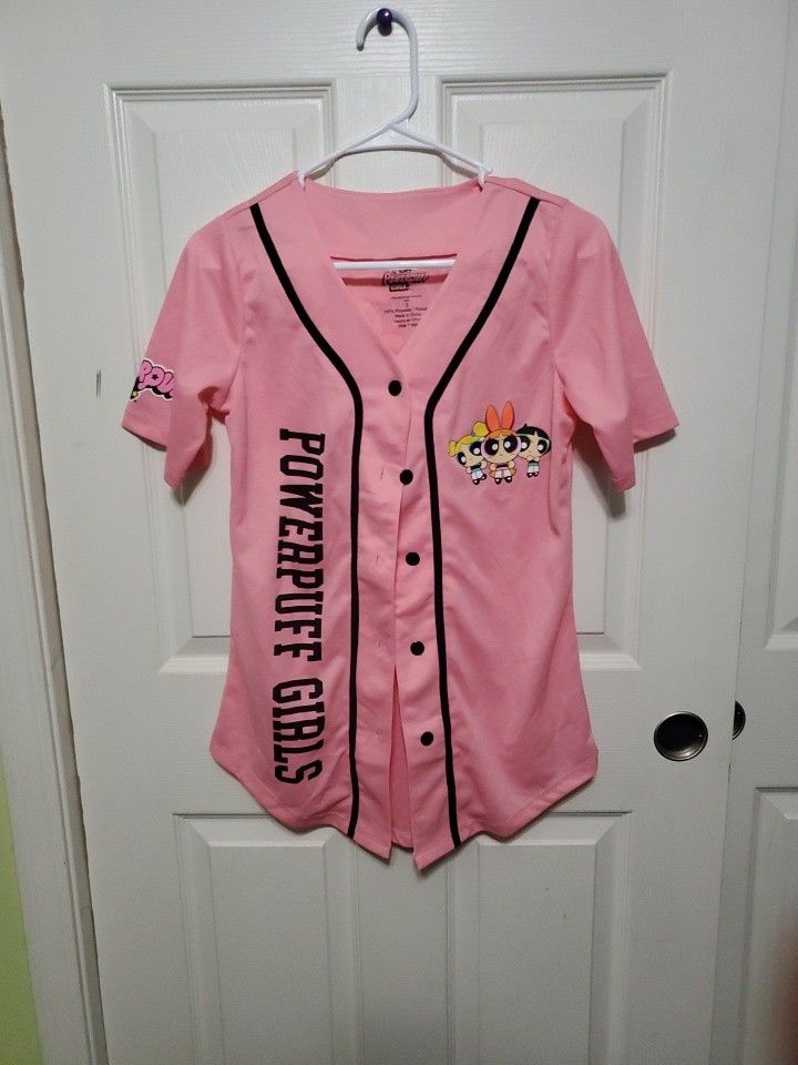 BASEBALL JERSEY POWERPUFF GIRLS SMALL WOMENS VGC