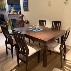 Dining table and 6 chair set