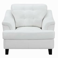 Brand New Modern Freeport Tufted White Sofa Chair