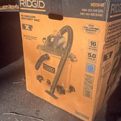 RIGID 16 GAL VACUUM 5.0 HP NEW
