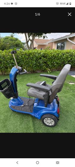 Blue Electric Mobility Scooter with Basket