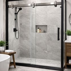 Brand New 60” x 76” Sliding Glass Shower Doors – Smooth Glide – CHEAP