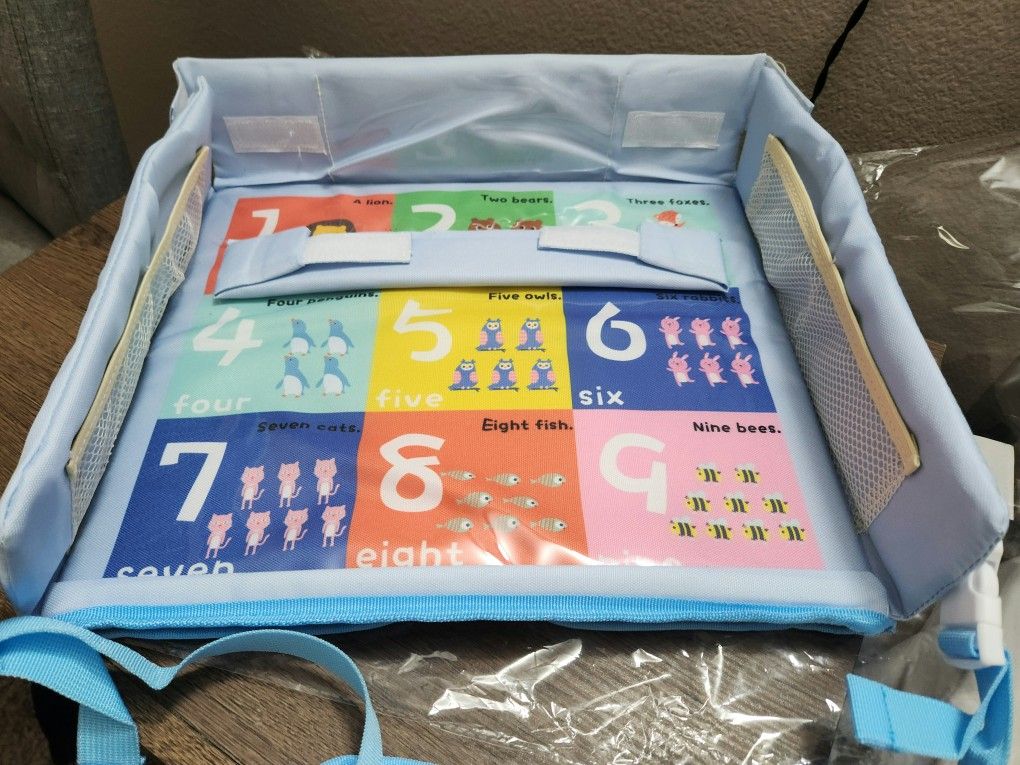 Kids Travel Tray Car Seat Tray for Kids Road Trip Essentials Car Seat Table Tray for Kids Travel Tray Lap Desk for Cars Toddler Travel Tray for Car
