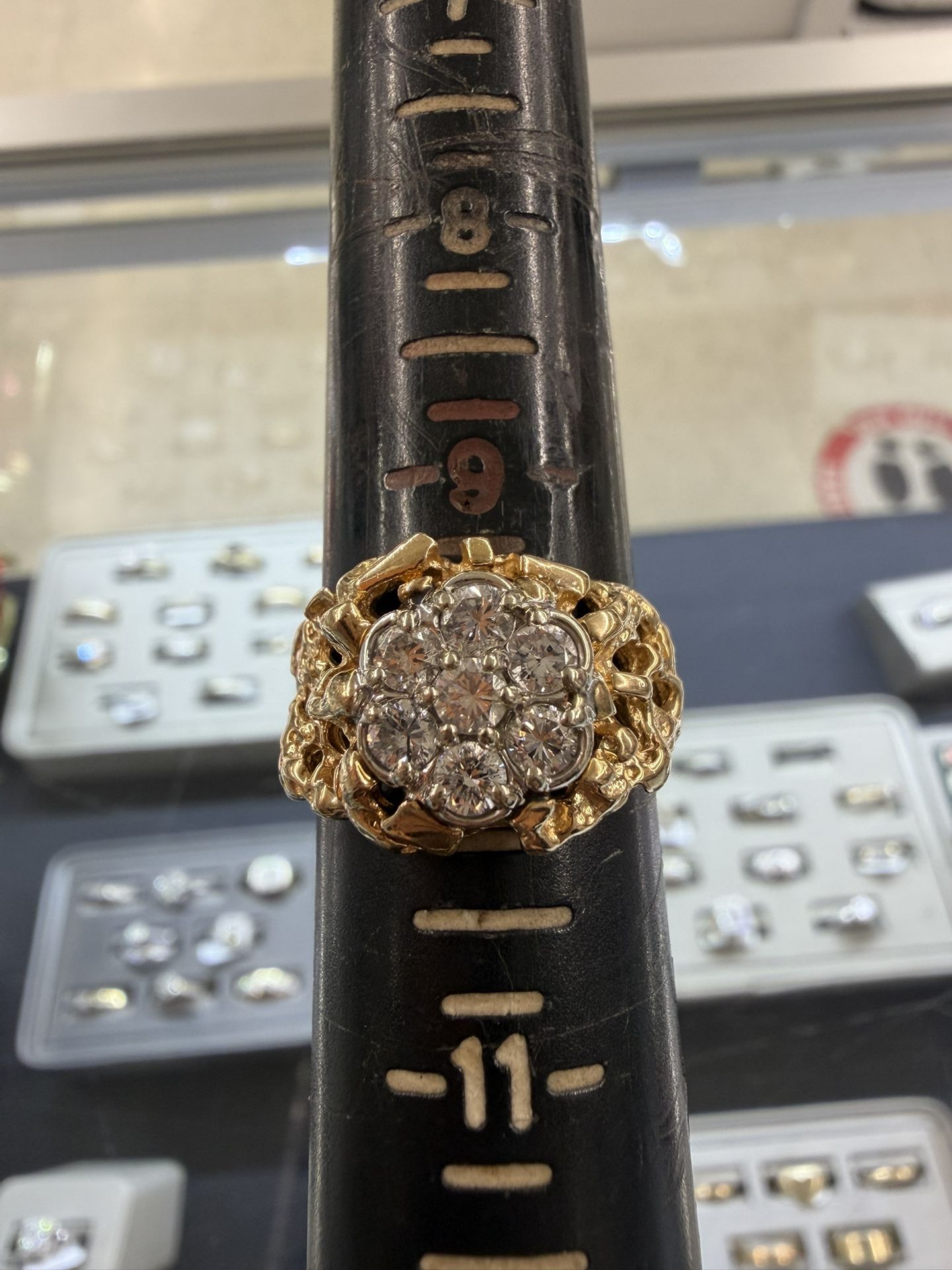 14k Nugget Diamond Ring