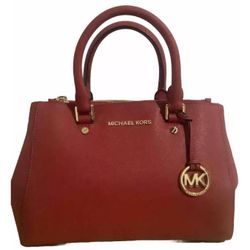 Michael kors SUTTON Cherry Medium Satchel Saffiano Leather Precio Regular $328