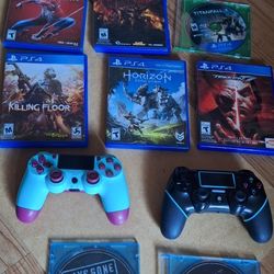 Play Station 4 Games And 2 Wireless Controllers 