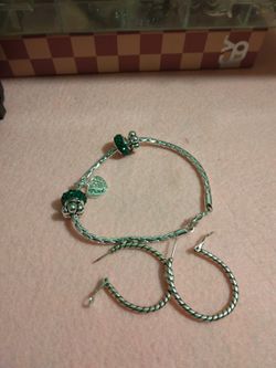 Sterling Silver Bracelet Sterling Silver Earrings 