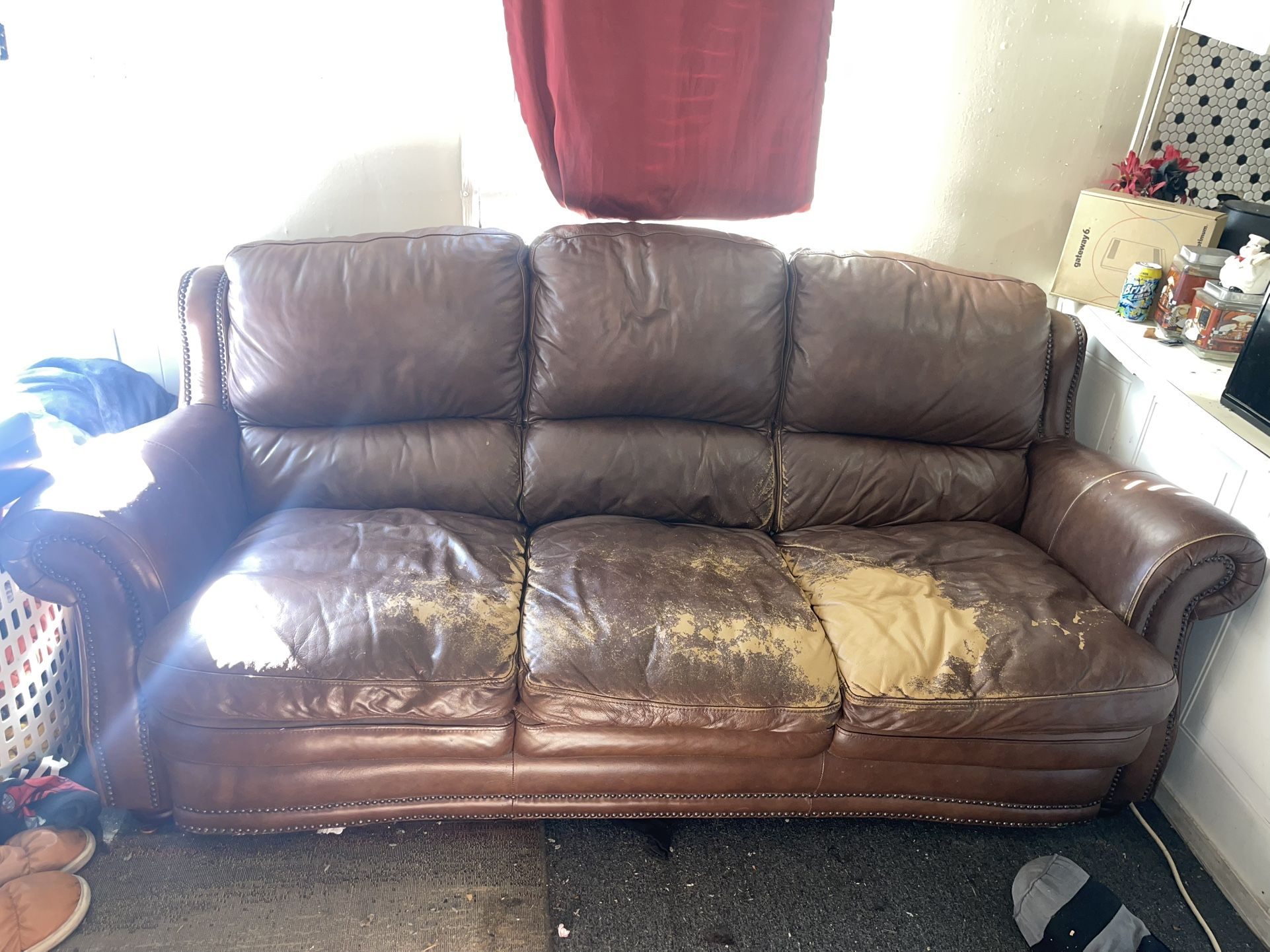 3 Set Leather Chair And Sofa