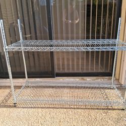 metal 2 shelf storage rack 48" W x 36" H x 18" deep $40 FIRM