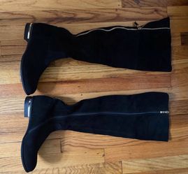 New Passagi Black suede knee high boots size 41