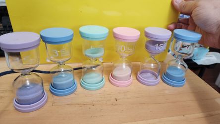 Happy Times Sand Hourglass Timer Set of 6