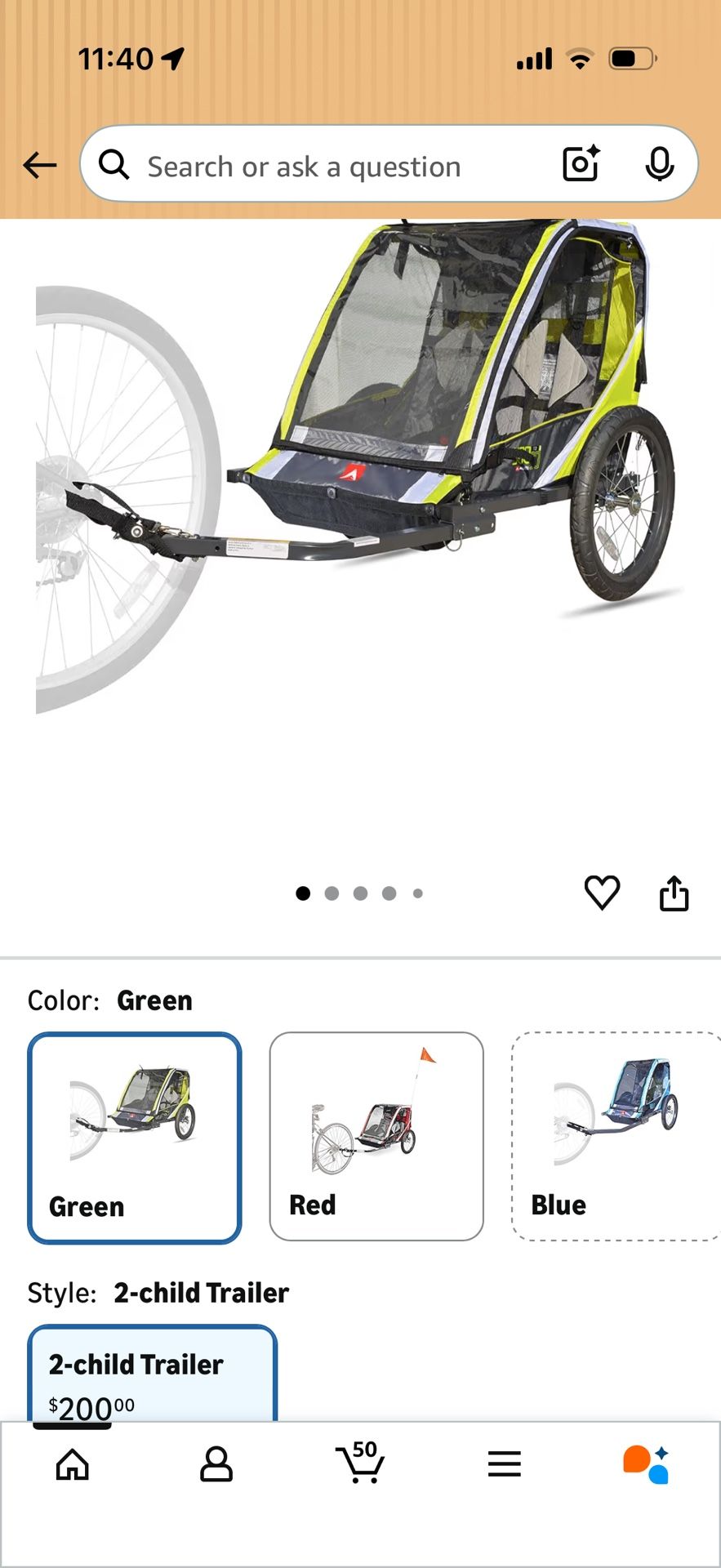 Allen 2 Seat Bicycle Child Trailer
