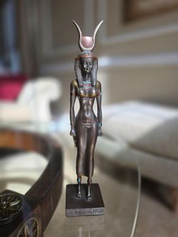 2008 Summit Collection Egyptian Goddess Isis Hathor Figurine Statue Bronze