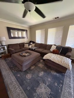 Sectional Sofa Couch - BIG - 106” x 166” with ottoman 52” x 52”