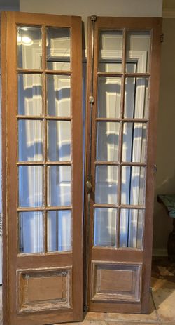 Antique Mahogany French Glass Doors