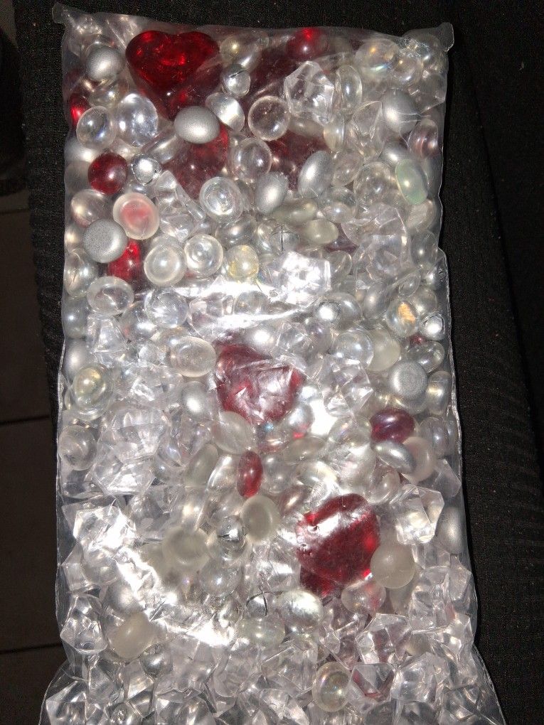 Red And Clear Decorative Vase Fillers