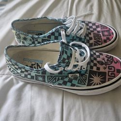 Vans Women's Authentic Sf Tribal Checkerboard True White Canvas shoes 