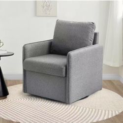 Redlife 360° Swivel Accent Chair, Upholstered Fabric Accent Chair with Storage, Mid Century Modern Accent Chair with Solid Metal Base, Leisure Armchai