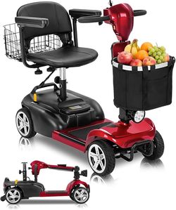 Ecomobi 35 Miles Mobility Scooter for Seniors & Adults, 4 Wheel Motorized Mobility Scooter for Travel, Removable Lithium Battery, 350W Motor, Dual Bas