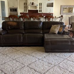 Large Leather Sectional 