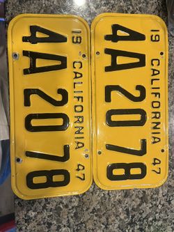 1947 California License Plates