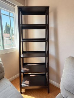 Tall Dark Brown Shelving Unit