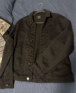 Black men’s casual Jean jacket -Medium
