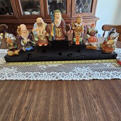 Vintage KUTANI Porcelain Figurines 7 Gods