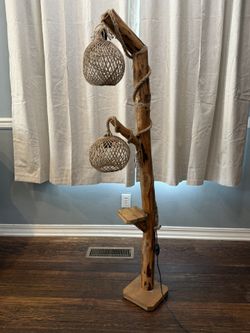 Lamp With 2 Lights, Small Shelf