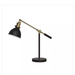 Matt Black And Antique Brass Industrial Balance Desk Lamp