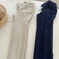 Slack Pants Size 2 Khaki And Navy Blue 