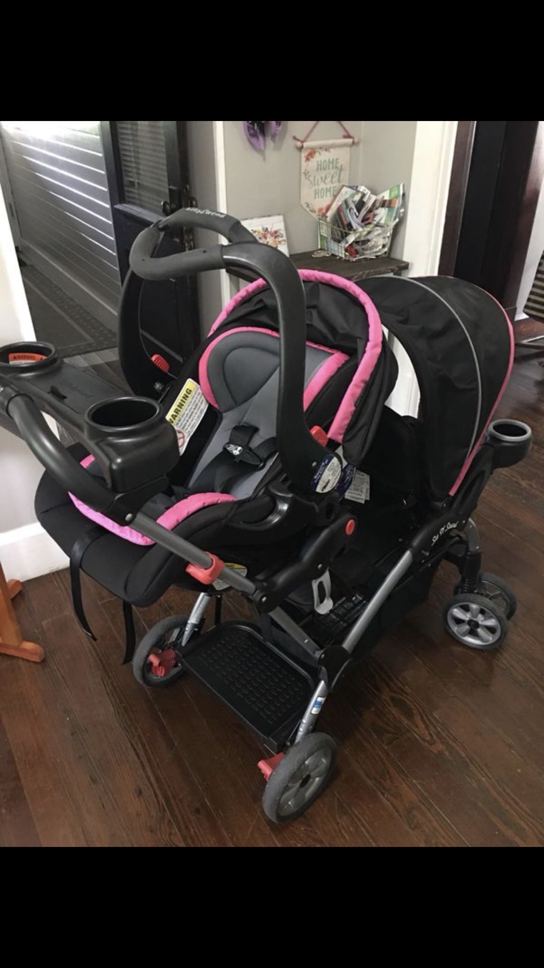 Car seat / double stroller combo