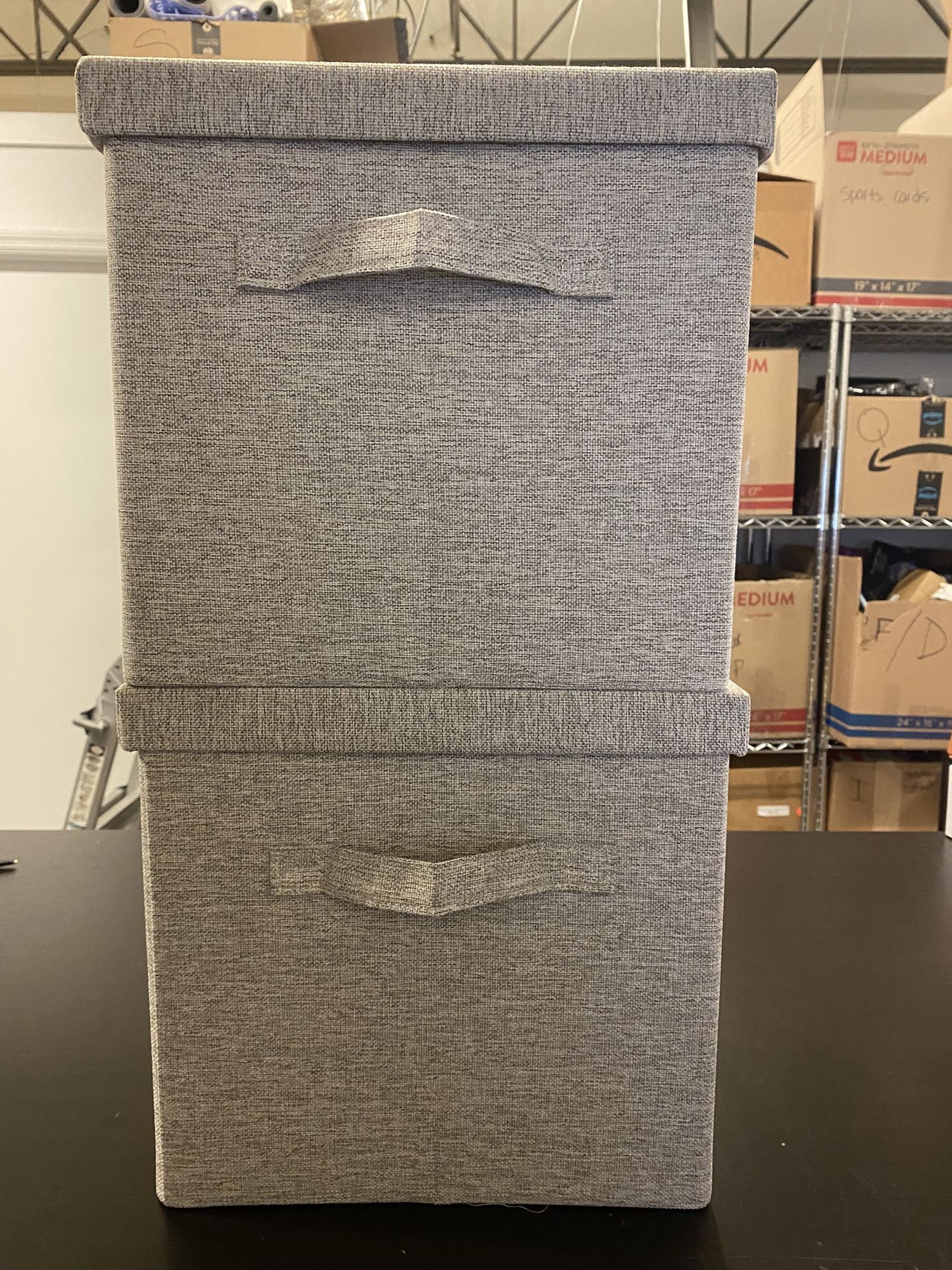 Storage Bin With Lids- Fabric- 16x 12x11-New