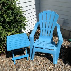 Adams Real Comfort Blue Polypropylene Frame Outdoor Chair / Table