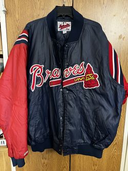 Braves Blue Satin Bomber Jacket