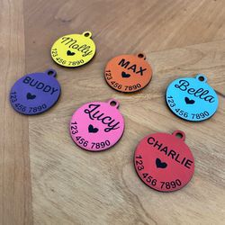Pet ID Name Tag Laser Engraved Leatherette