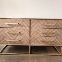 Stunning Mid Century Dresser with Brass Accents